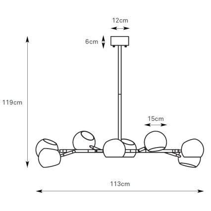 Markslöjd 108852 - Люстра на штанге EDGAR 8xE14/40W/230V черный