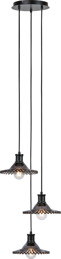Markslöjd 108853 - Підвісна люстра NOVIA 3xE27/40W/230V чорний/димчастий