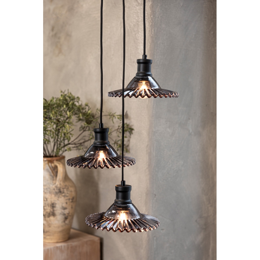 Markslöjd 108853 - Подвесная люстра NOVIA 3xE27/40W/230V черный/дымчатый