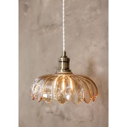 Markslöjd 108858 - Підвісна люстра KURAGE 1xE27/40W/230V латунь/димчастий бежевий