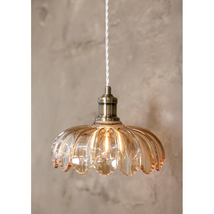 Markslöjd 108858 - Підвісна люстра KURAGE 1xE27/40W/230V латунь/димчастий бежевий