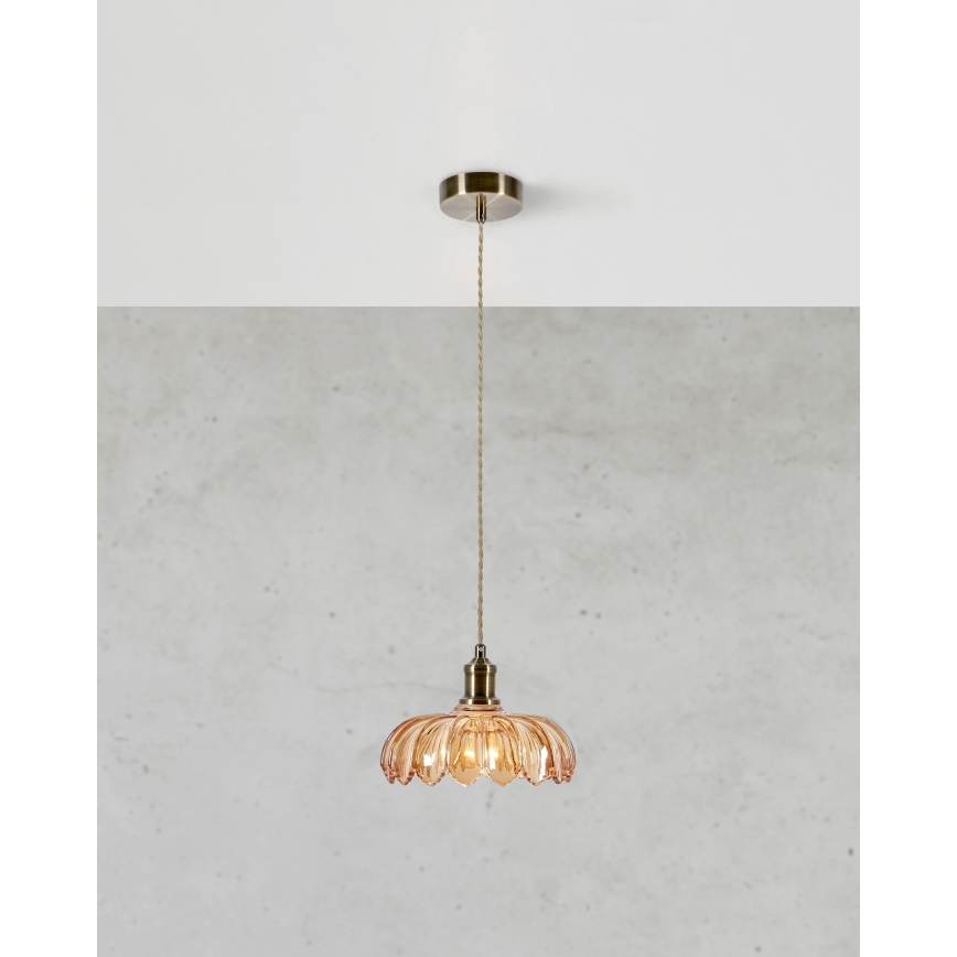 Markslöjd 108858 - Підвісна люстра KURAGE 1xE27/40W/230V латунь/димчастий бежевий