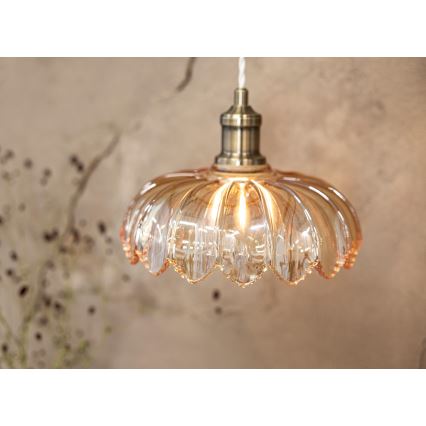 Markslöjd 108858 - Підвісна люстра KURAGE 1xE27/40W/230V латунь/димчастий бежевий