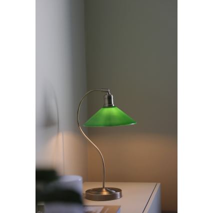 Markslöjd 108864 - Настольная лампа VELA 1xE27/40W/230V латунь/зеленый
