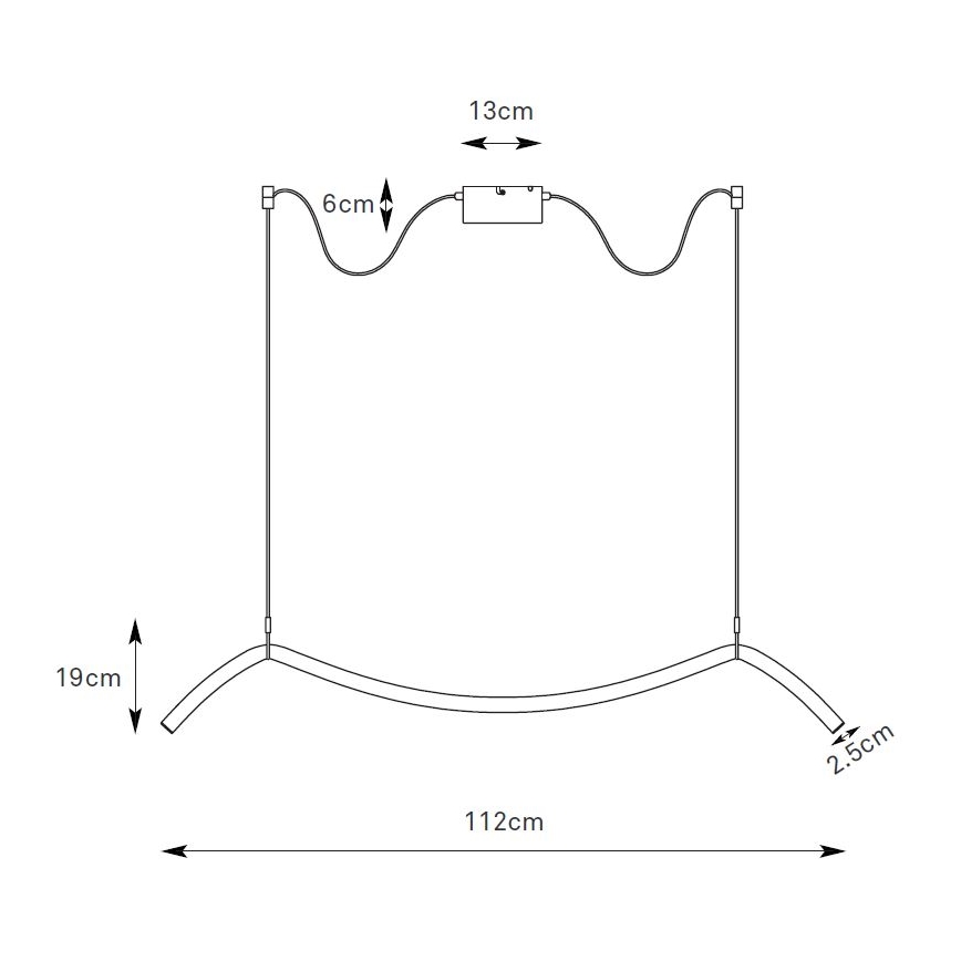 Markslöjd 108873 - Диммируемая LED-подвесная люстра на тросе MELT LED/13W/230V 112 см черная