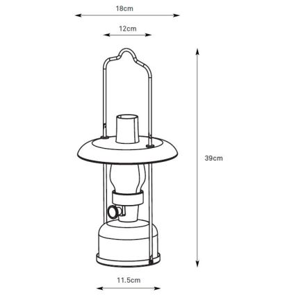 Markslöjd 108893 - Регульована LED зовнішня акумуляторна настільна лампа FANOS LED/2,5W/3,7V 4000 mAh IP44 чорна
