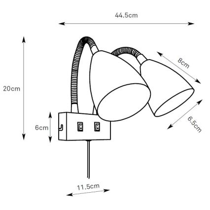 Markslöjd 108900 - Настінний точковий світильник CIRO 2xGU10/7W/230V білий
