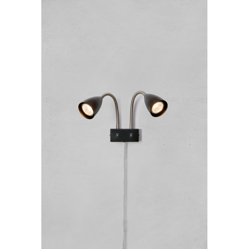 Markslöjd 108901 - Настенный точечный светильник CIRO 2xGU10/7W/230V černá