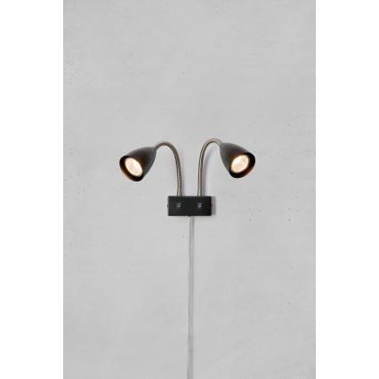 Markslöjd 108901 - Настінний точковий світильник CIRO 2xGU10/7W/230V чорний