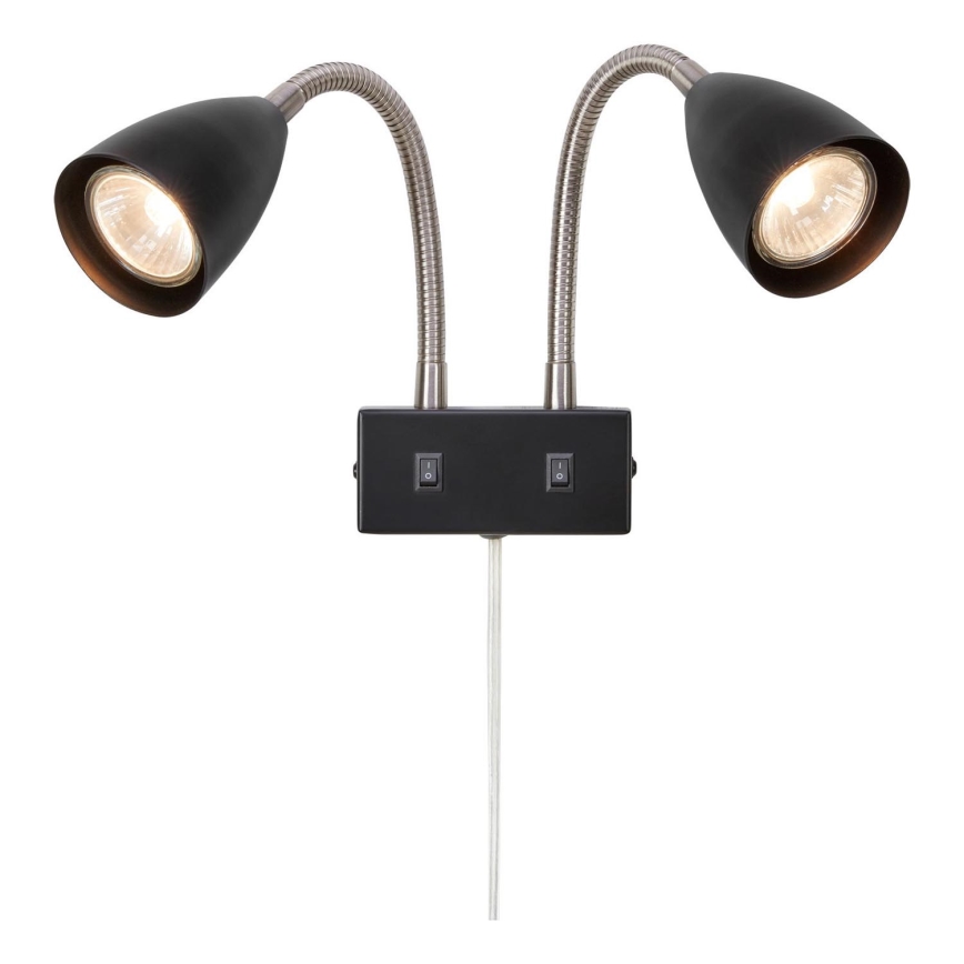 Markslöjd 108901 - Настінний точковий світильник CIRO 2xGU10/7W/230V чорний