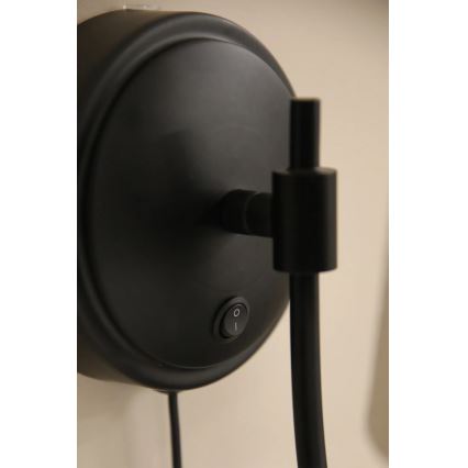 Markslöjd 108907 - Настінний світильник AMAR 1xE14/40W/230V льняний/чорний