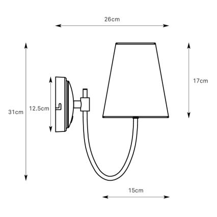 Markslöjd 108908 - Настенный светильник AMAR 1xE14/40W/230V белый/латунь