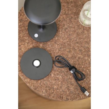Markslöjd 108918 - LED Вулична акумуляторна настільна лампа з регулюванням яскравості PETIT LED/2W/1800 mAh 2200/2700/3000K IP44 чорний