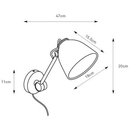 Markslöjd 108964 - Настенный светильник TILT 1xE27/60W/230V серый