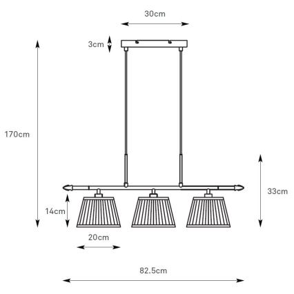 Markslöjd 108975 - Подвесная люстра на тросе OXFORD 3xE14/40W/230V латунь/белый