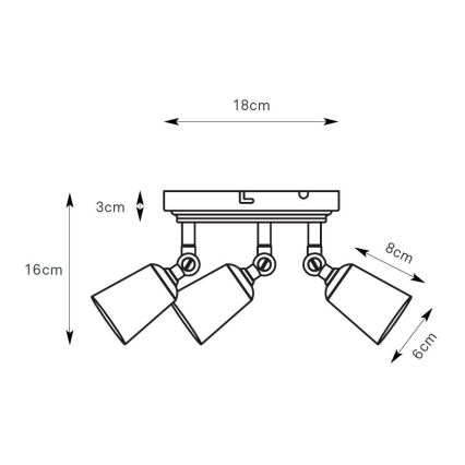 Markslöjd 108980 - Точечный светильник TINY 3xGU10/7W/230V, латунь