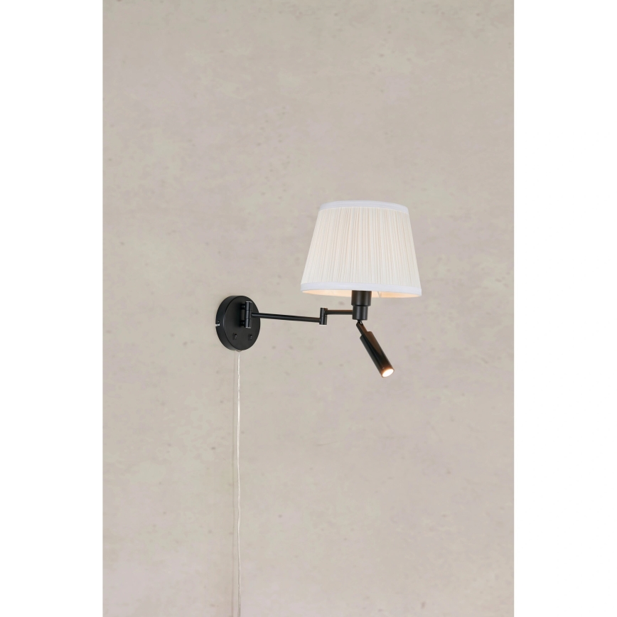 Markslöjd 109016 - LED настенный светильник PIVOT 1xE27/40W/230V + LED/4W кремовый/чёрный