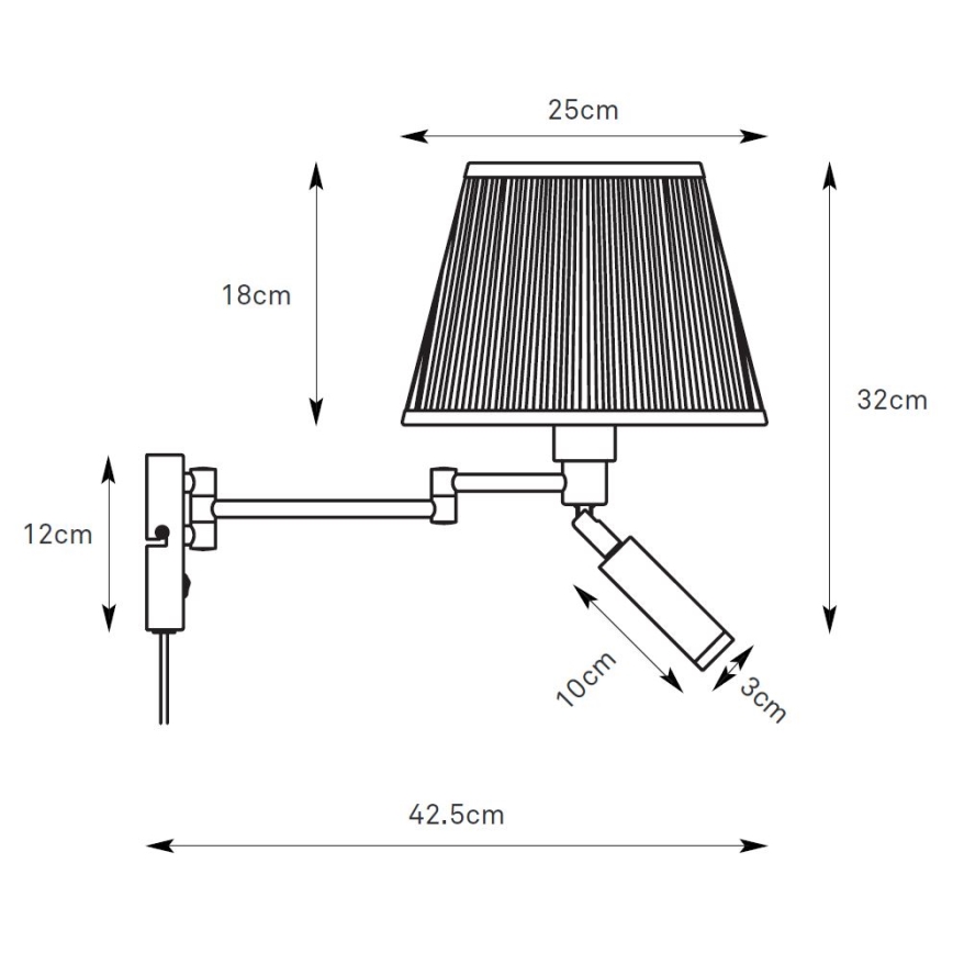 Markslöjd 109016 - LED настенный светильник PIVOT 1xE27/40W/230V + LED/4W кремовый/чёрный