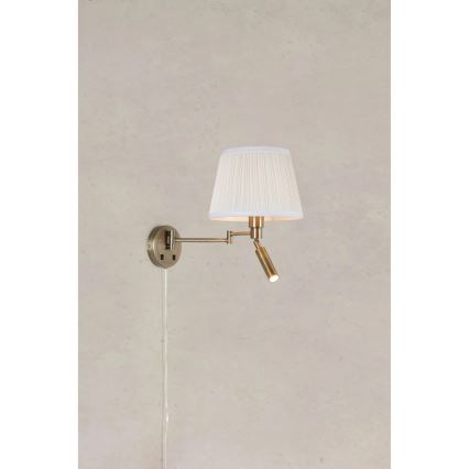 Markslöjd 109017 - Светодиодный настенный светильник PIVOT 1xE27/40W/230V + LED/4W кремовый/латунь