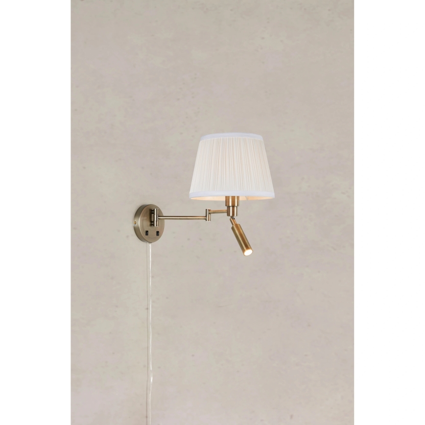 Markslöjd 109017 - Светодиодный настенный светильник PIVOT 1xE27/40W/230V + LED/4W кремовый/латунь