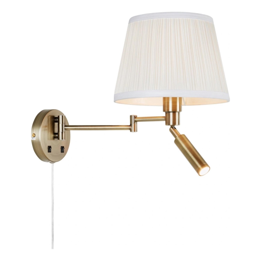 Markslöjd 109017 - Светодиодный настенный светильник PIVOT 1xE27/40W/230V + LED/4W кремовый/латунь