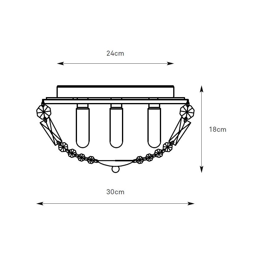 Markslöjd 109031 - Стельовий світильник для ванної кімнати ESTELLE 3xG9/20W/230V, діам. 30 cm, IP44, латунь