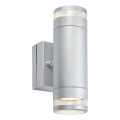 Markslöjd 109106 - диммируемый уличный настенный светильник LED LUNO 2xLED/4,9 Вт/230 В IP65 серебристый
