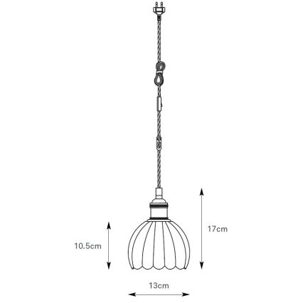 Markslöjd 109137 - Люстра на тросі GOTA 1xE14/40W/230V, діаметр 13 см, димно-бежева/латунь