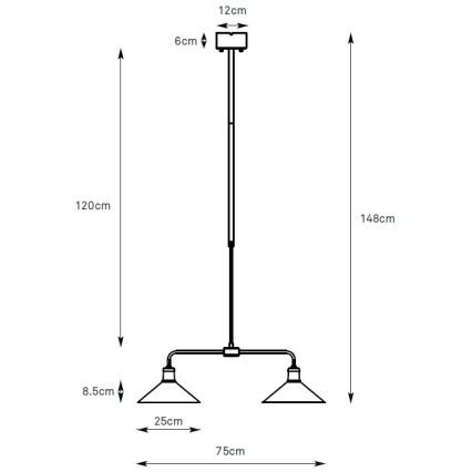 Markslöjd 109160 - Люстра на штанге VELA 2xE27/60W/230V белая/латунь
