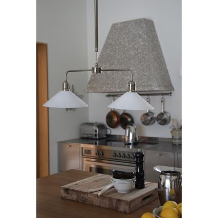 Markslöjd 109160 - Люстра на штанзі VELA 2xE27/60W/230V білий/латунь