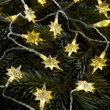 Markslöjd 702935 - LED рождественская гирлянда STJÄRNA 20xLED/3xAA 1,9m тёплый белый