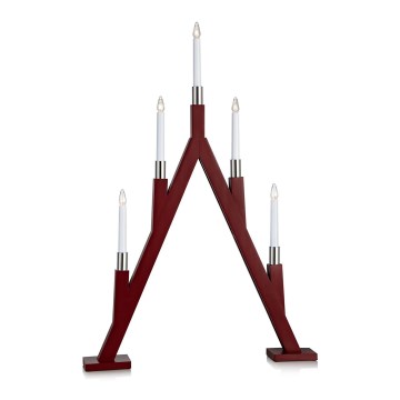 Markslöjd 703836 - Рождественский подсвечник BJURFORS 5xE10/3W/55V красный