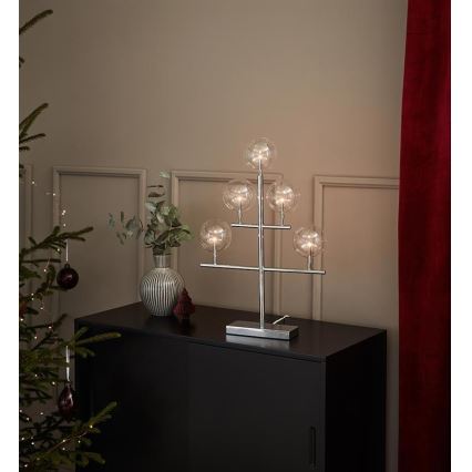 Markslöjd 704820 - Різдвяний підсвічник MAESTRO 5xE5/0,8W/230/12V глянцевий хром