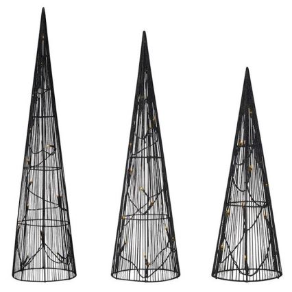 Markslöjd 705748 - НАБІР 3x LED Різдвяна декорація DUNGE LED/2,7W/4,5V чорна