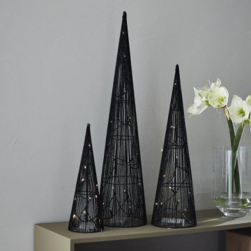 Markslöjd 705748 - НАБІР 3x LED Різдвяна декорація DUNGE LED/2,7W/4,5V чорна