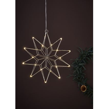 Markslöjd 705750 - Светодиодное рождественское украшение GLEAM LED/0,6W/3xAA серебристый