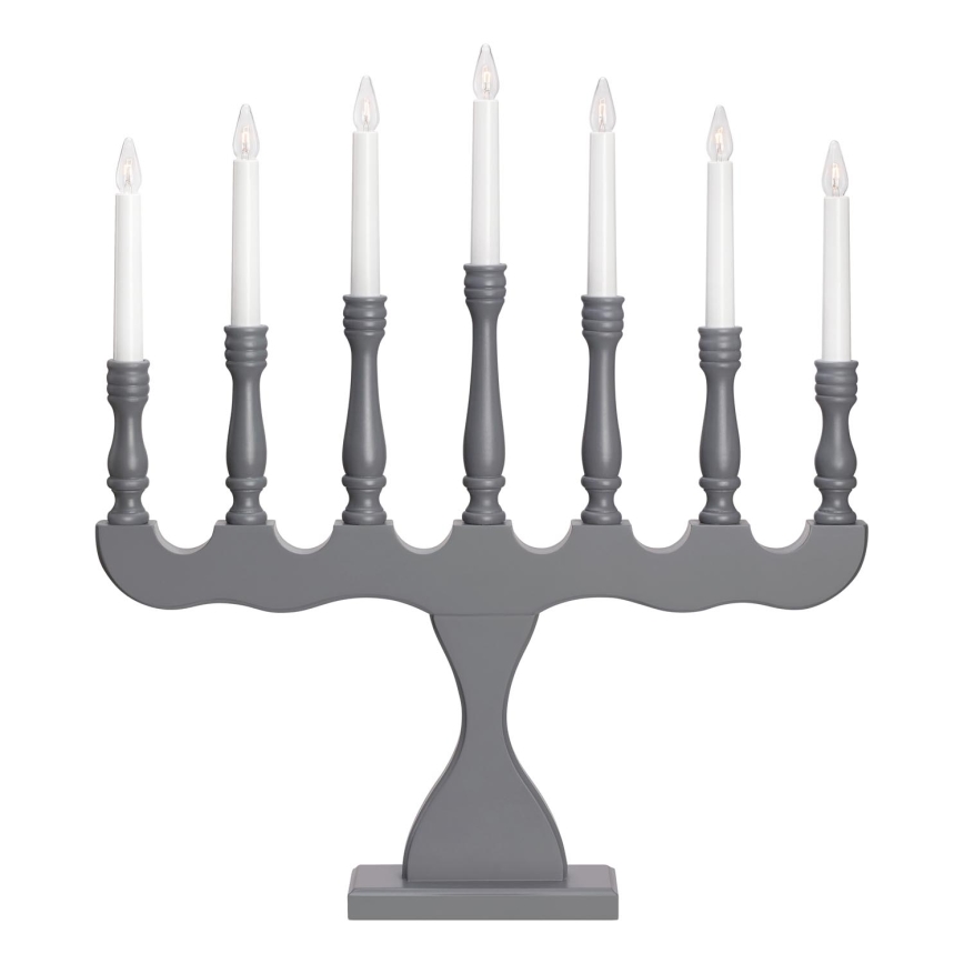 Markslöjd 705813 - Різдвяний свічник SVANEHOLM 7xE10/3W/230V сосна/сірий