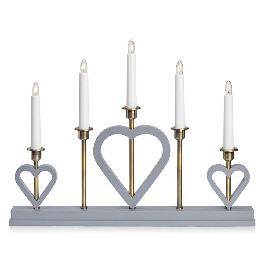 Markslöjd 705831 - Різдвяний підсвічник MELISSA 5xE10/3W/230V сірий