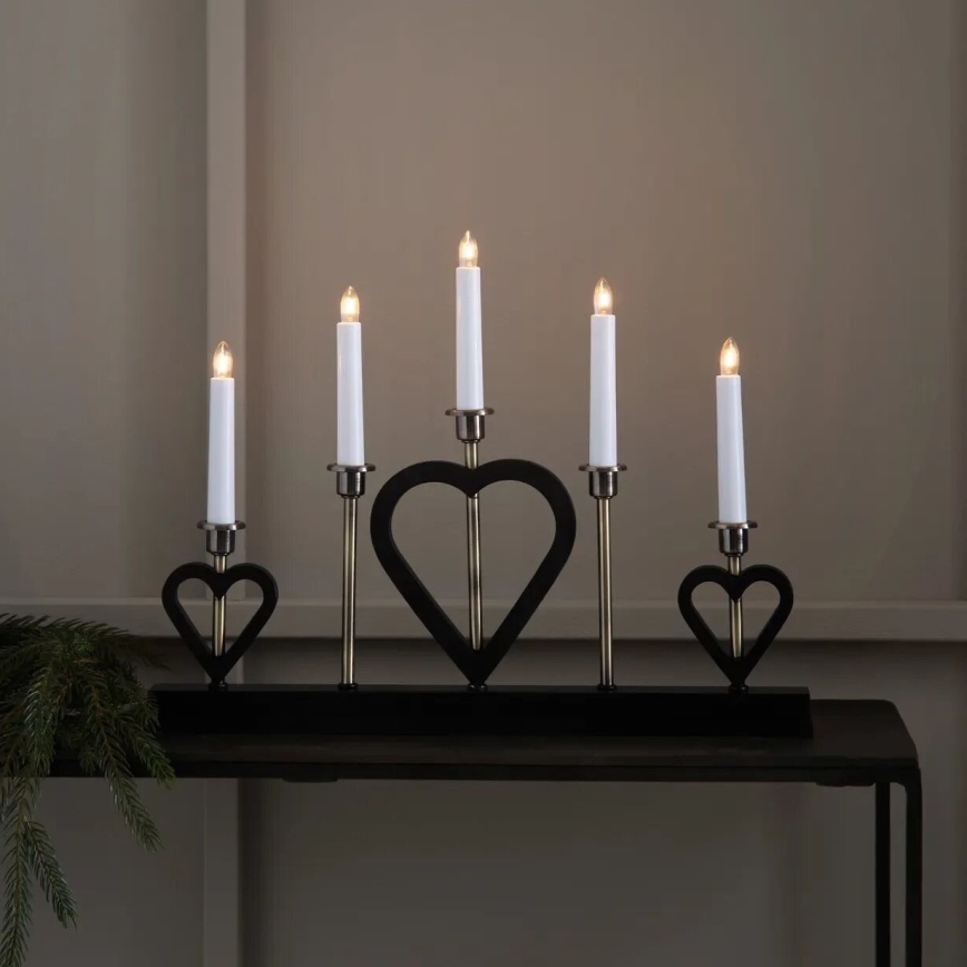 Markslöjd 705938 - Різдвяний свічник MELISSA 5xE10/3W/230V чорний/латунний