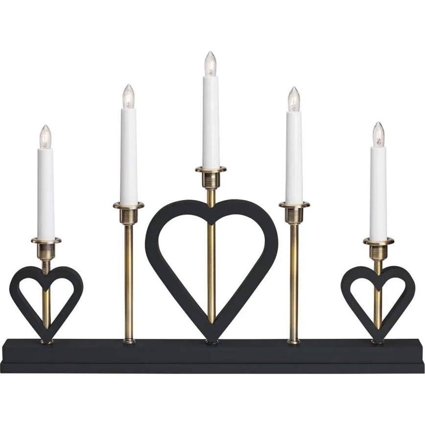 Markslöjd 705938 - Різдвяний свічник MELISSA 5xE10/3W/230V чорний/латунний