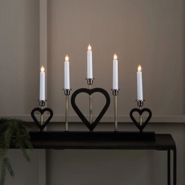 Markslöjd 705938 - Рождественский подсвечник MELISSA 5xE10/3W/230V черный/латунь