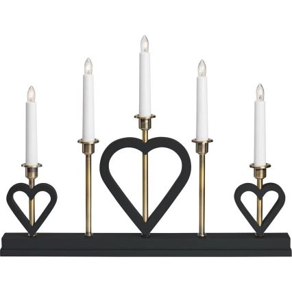 Markslöjd 705938 - Рождественский подсвечник MELISSA 5xE10/3W/230V черный/латунь