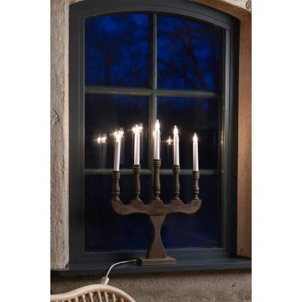 Markslöjd 706280 - Різдвяний свічник SVANEHOLM 5xE10/3W/230V сосна/коричневий