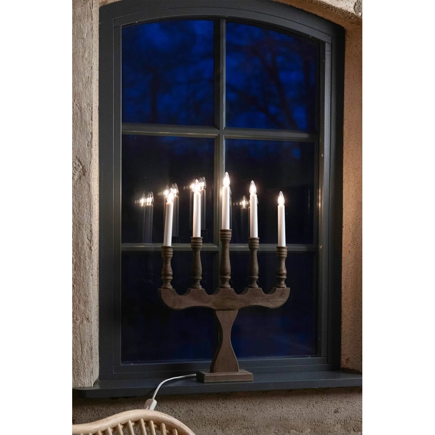 Markslöjd 706280 - Різдвяний свічник SVANEHOLM 5xE10/3W/230V сосна/коричневий