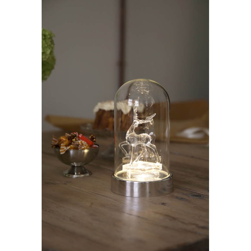 Markslöjd 706528 - Світлодіодна різдвяна прикраса ISLA LED/0,06W/3xAA блискучий хром/олень