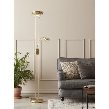Markslöjd 111242 - Торшер с регулированием яркости DETROIT 1xR7s/300W + 1xGU10/35W/230V латунь
