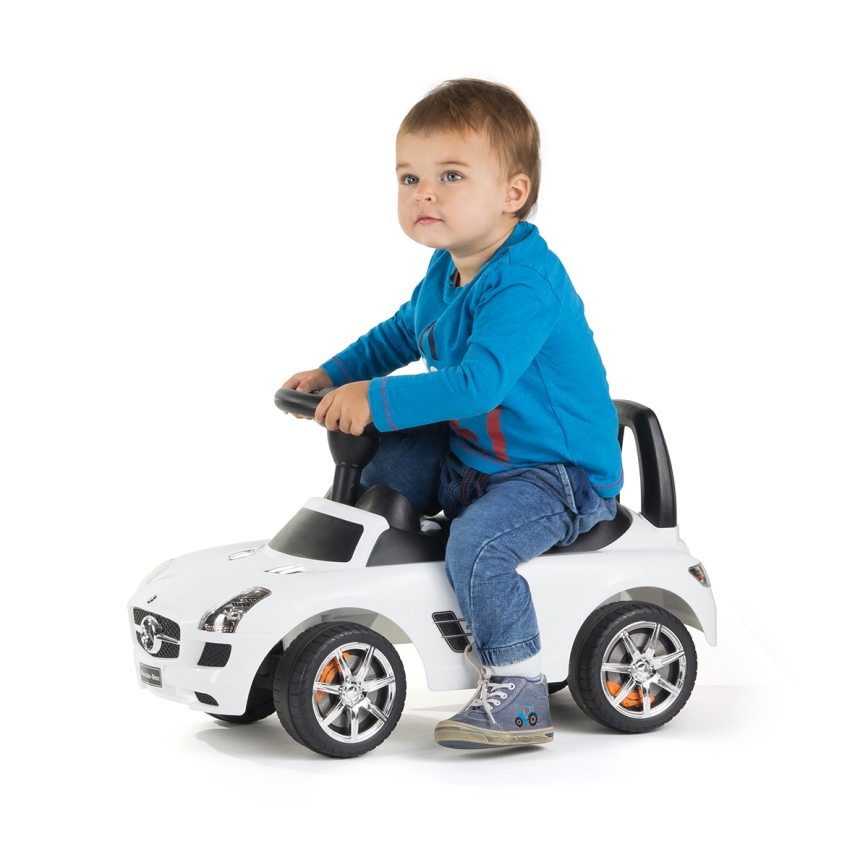 Машинка для катания Mercedes 2xAA белый/черный