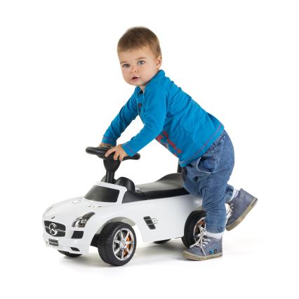 Машинка для катания Mercedes 2xAA белый/черный