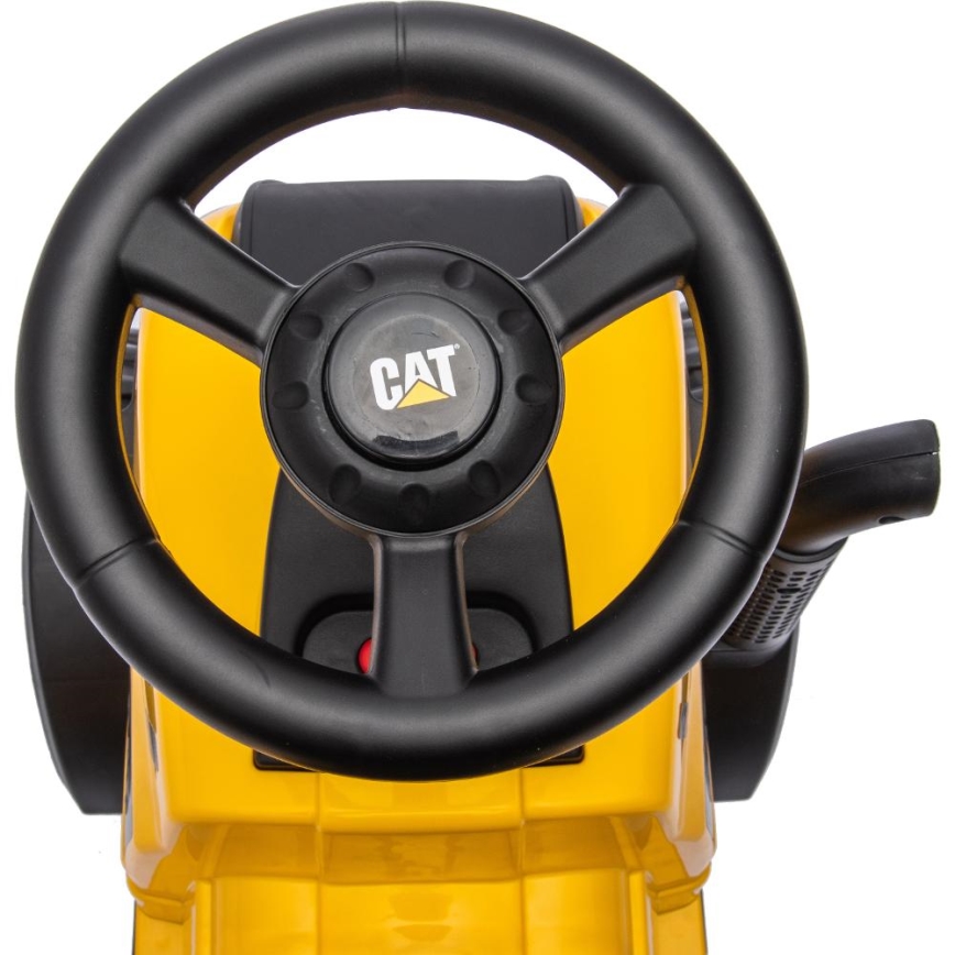 Машинка для катания трактор CAT 2xAA желтый/черный