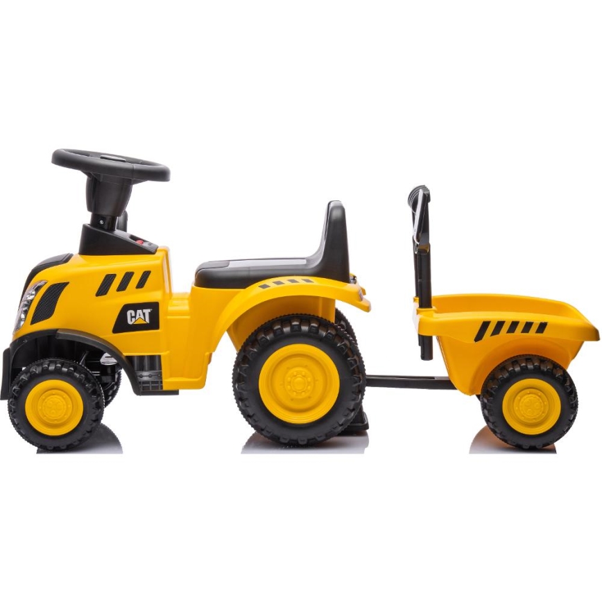 Машинка для катания трактор CAT 2xAA желтый/черный